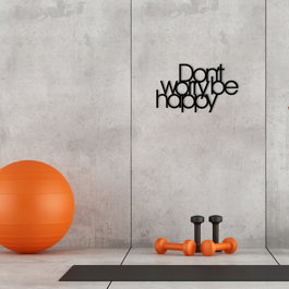 Wallity Escultura de Pared Dont Worry Be Happy en Negro